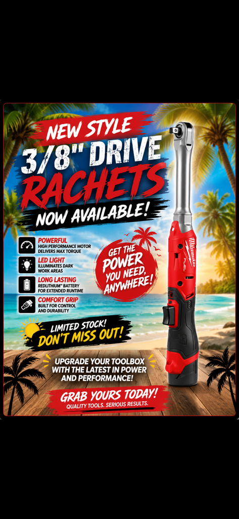 Milwaukee Tool M12 FUEL 3/8 Inch Extended Reach Ratchet 3059-20