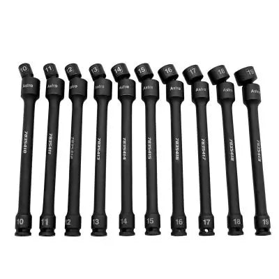 Astro Pneumatic 10pc 3/8" Drive 6Pt Pinless Universal Torque-Saver Impact Extension Socket Set - Metric