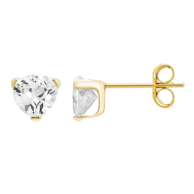 14k Gold Cubic Zirconia Tiny Stud Earrings