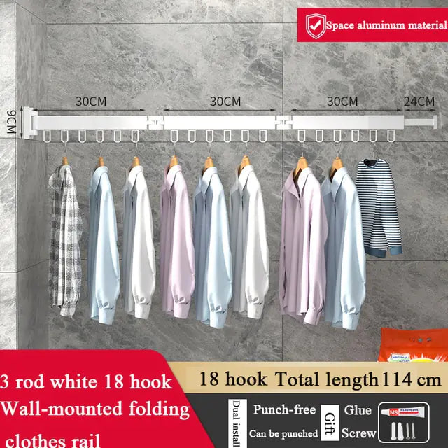 Retractable Folding Clothes Drying Rack